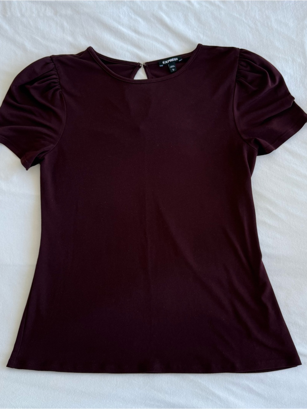 Express Women's Plum Puff Sleeve Tee